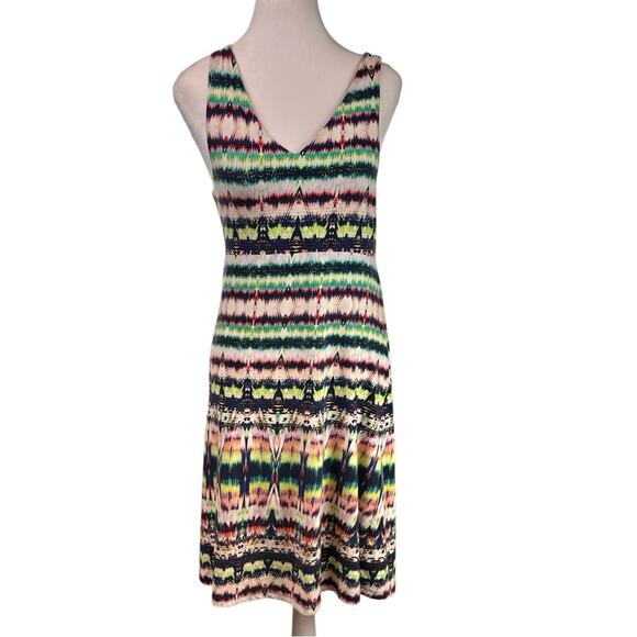 Athleta Santorini Multicolor Patterned Sleeveless Dress Size Small V Neck - Picture 1 of 8